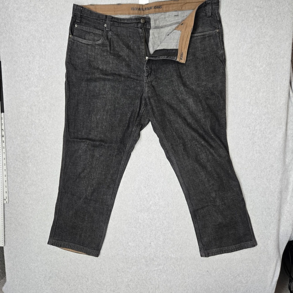 Duluth Trading Co Men Jeans 44X30 Black Denim Flex Ballroom Jeans 30" Inseam